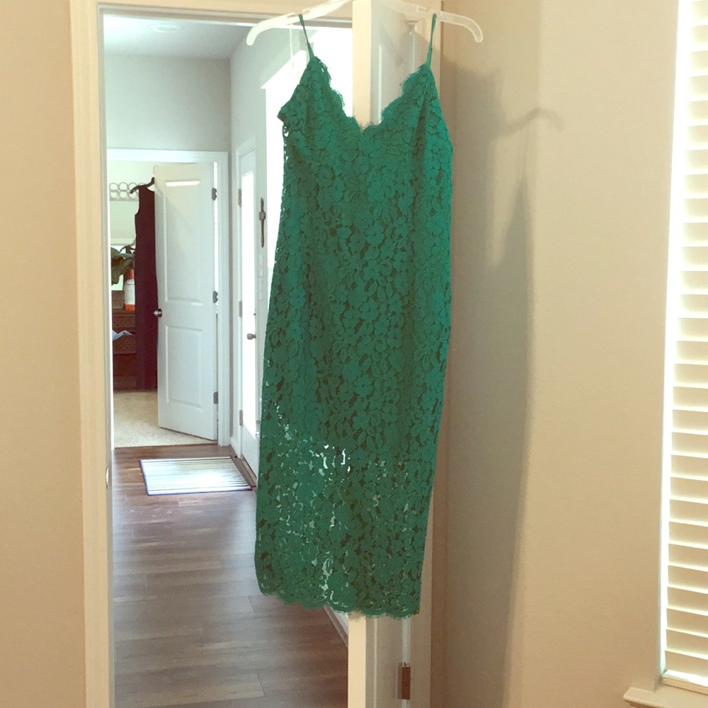 Green lace dress